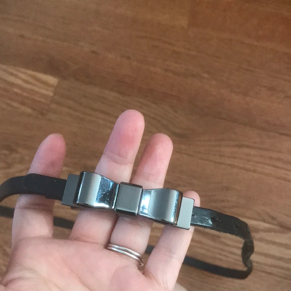 Womens Black Leather Belt with Silver Buckle